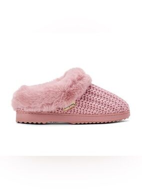 Dearfoams Hannah Festive Knit Women's Clog Slippers, pale mauve